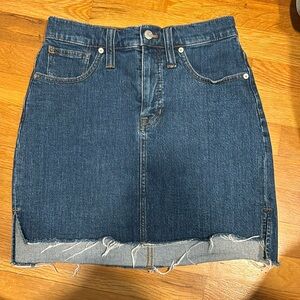 Madewell Hi-Low Raw Hem Mini Skirt Size 26- EUC